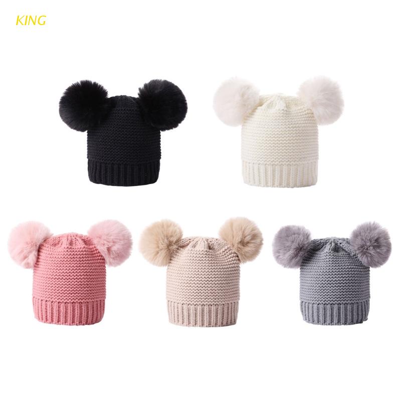 Mũ Beanie Dệt Kim Giữ Ấm Thời Trang Thu Đông Cho Bé