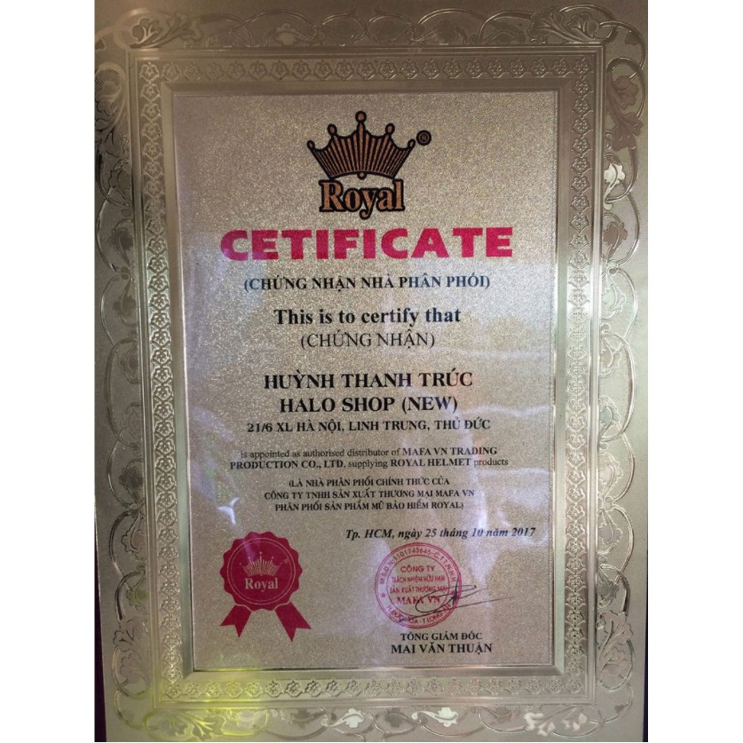 MŨ BẢO HIỂM 3/4 ROYAL M139 KÍNH ÂM - Tặng Túi