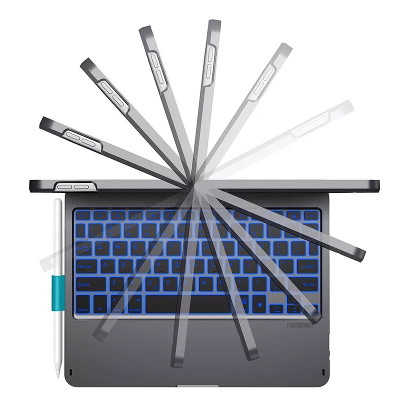 Bao da bàn phím kèm touchpad cho Pro 12.9  /M1, 11 2021/M1, Air 5,4 10.9 Chính hãng Wiwu Waltz Rotating KeyBoard cao cấp