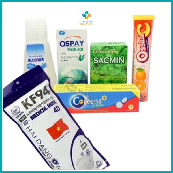 Combo Tăng sức đề kháng  - Bổ sung vitamin C, sát khuẩn, vệ sinh răng miệng, giữ ẩm, thông mũi, giảm ho tiêu đờm - 5 sp
