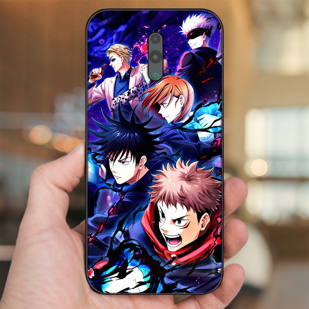 Ốp lưng Oppo Reno viền đen in hình Yuji Jujutsu Kaisen