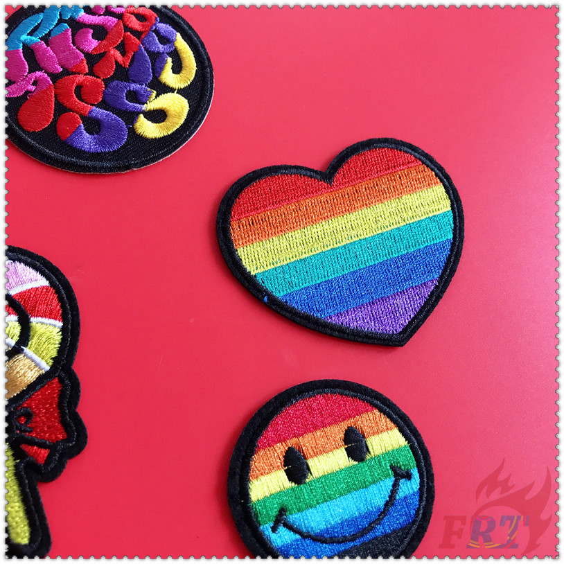 Miếng ủi thêu trang trí quần áo hình cầu vồng xinh xắn