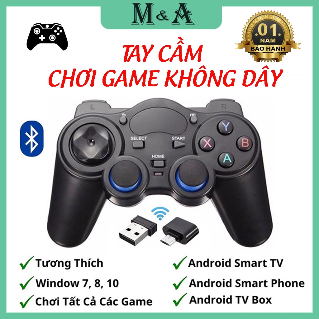 Tay cầm chơi game KHÔNG DÂY cổng tích hợp chơi game trên PC / TV / Box / Điện thoại Android / Máy tính bảng
