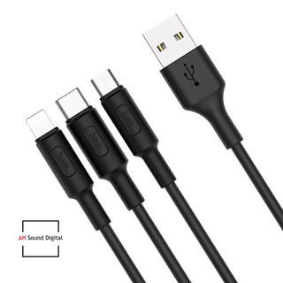 CÁP SẠC HOCO X25 ĐA NẲNG 3 ĐẦU :LIGHTNING+ MICRO+TYPE-C