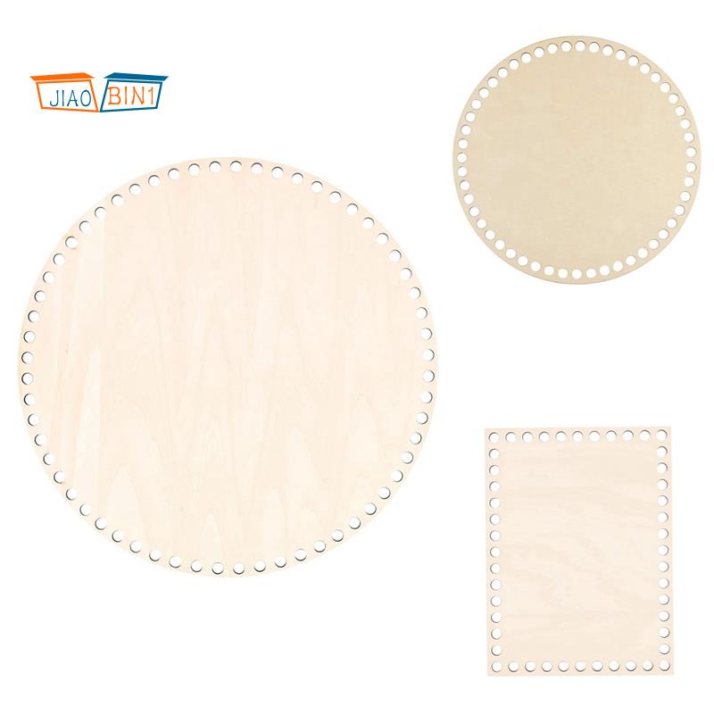 Tấm đế gỗ hình tròn 30cm có lỗ thiết kế trống rỗng dùng để làm đế túi xách dệt kim thủ công