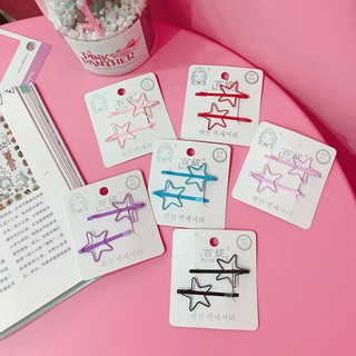 Set 2 kẹp tóc xước trái tim