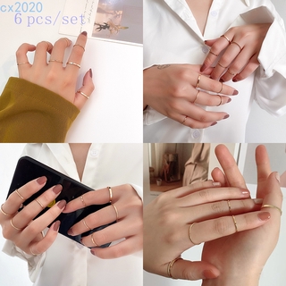 Set 6 Nhẫn Đeo Khớp Ngón Tay Thời Trang Dành Cho Nữ