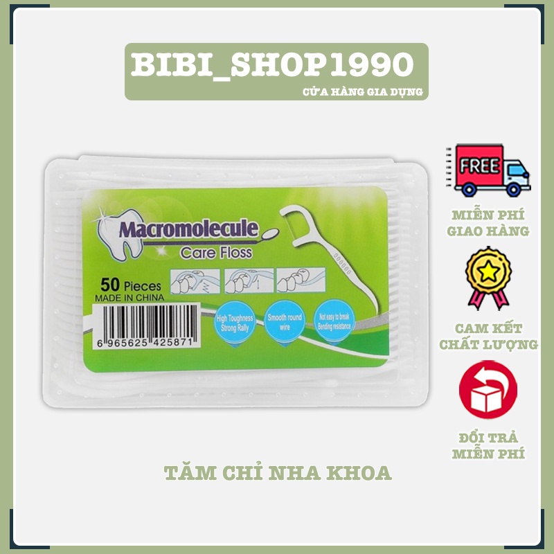 Tăm chỉ nha khoa - Hộp 50 chỉ nha khoa vệ sinh răng miệng - Cây vệ sinh răng miệng tiệt trùng (TNK50)