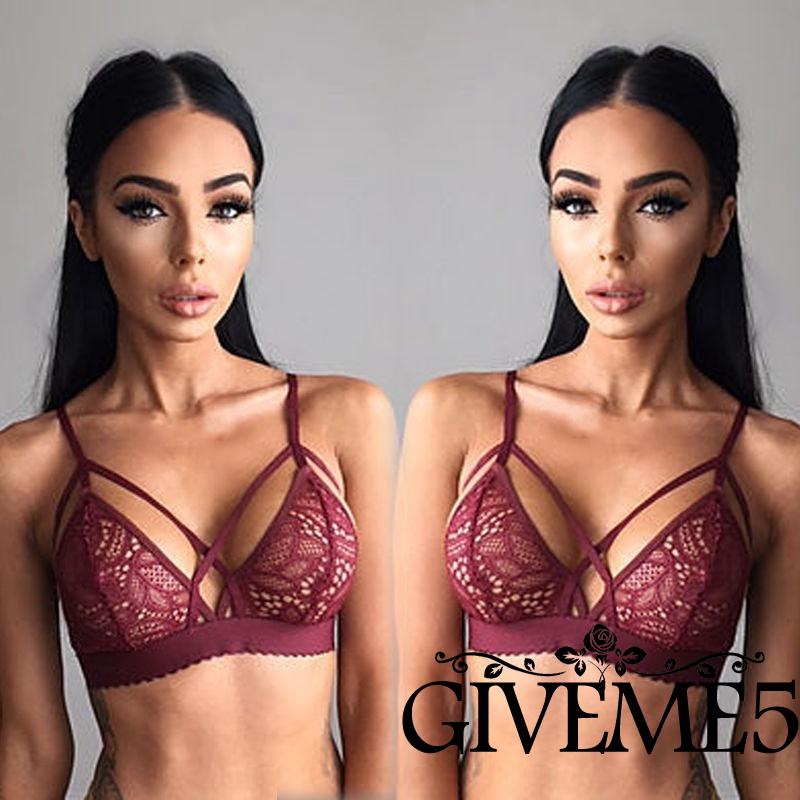 Áo lót nữ ngực đan dây chéo chất liệu ren hoa quyến rũ