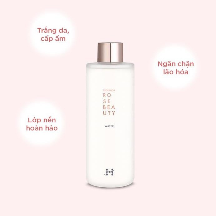 Toners nước hoa hồng Storyhoa Rose Beauty Water 520ml cấp ẩm và trắng da - Xuất xứ Hàn Quốc