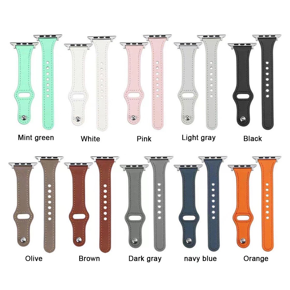 Dây Đeo Bằng Da Chất Lượng Cao Cho Đồng Hồ Apple watch 45 41 42 38mm Series 7 6 5 4 3 SE 40mm 44mm