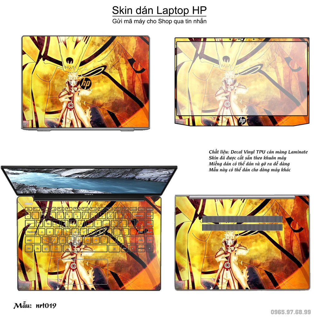 Skin dán Laptop HP in hình Naruto (inbox mã máy cho Shop)