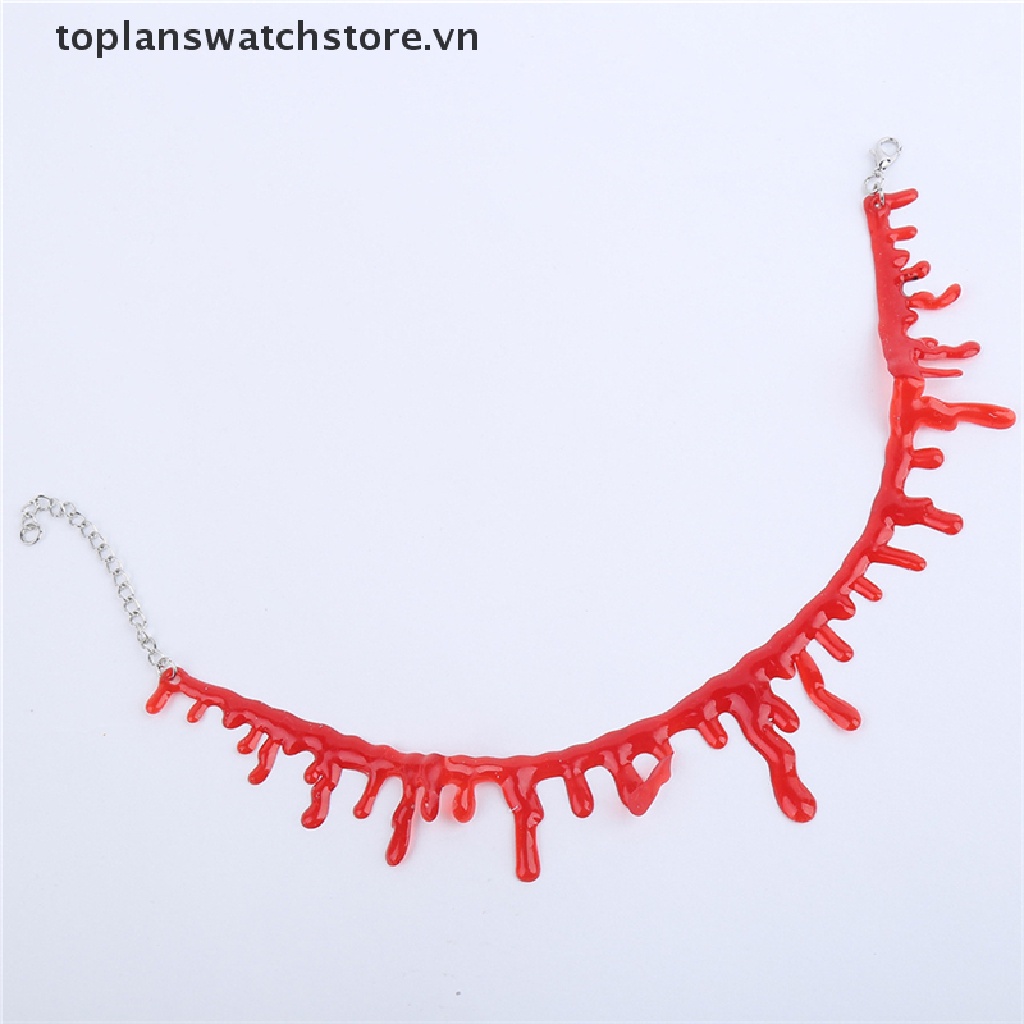 Toplanswatchstore Vòng Cổ Choker Đính Hạt Máu Đỏ Phong Cách Punk Rock Hóa Trang Halloween