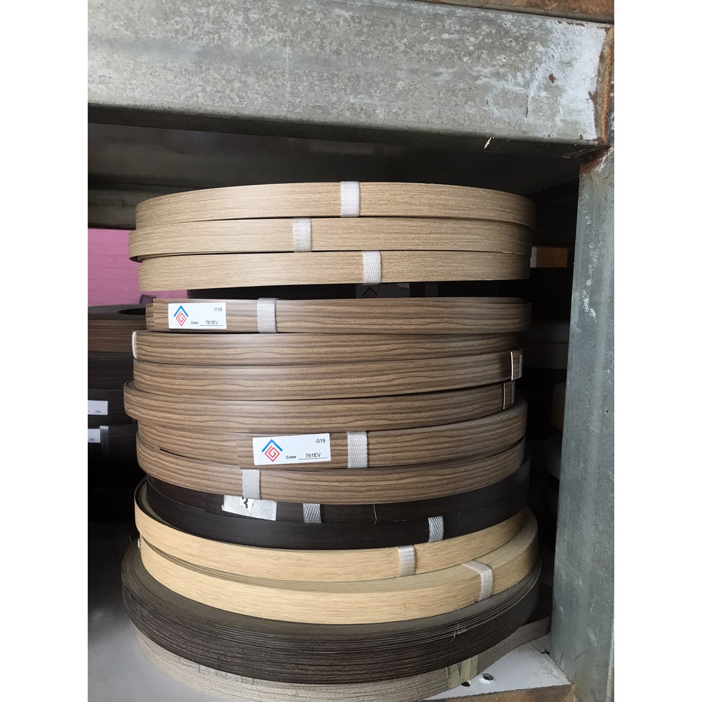 BÁN LẺ MÉT CHỈ NẸP DÁN CẠNH GỖ MÀU TRẮNG, NẸP NHỰA VÂN GỖ CÁC MÀU 5K/MÉT