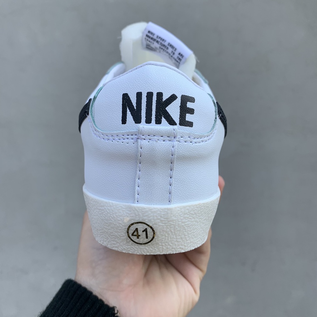 Giày Sneaker Blazer Đen Trắng Cổ Thấp Nam Nữ, Giày Thể Thao Blazer low 77 Vintage White Black - NT STORE SNEAKER