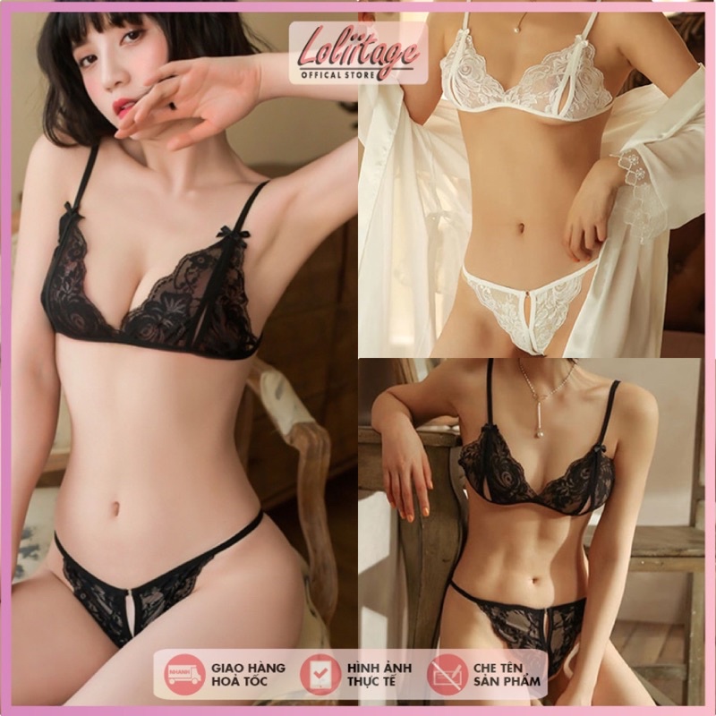 Sét đồ lót ren sexy xuyên thấu lọt khe siêu quyến rũ dành cho nữ