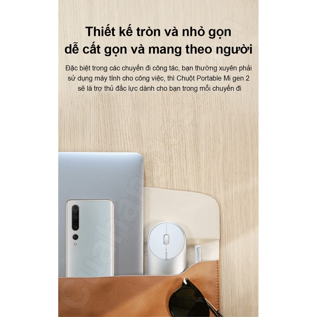 [Mã 55ELSALE1 giảm 7% đơn 300K] Chuột 2 chuẩn kết nối Xiaomi Mi Portable Mouse 2 BXSBMW02