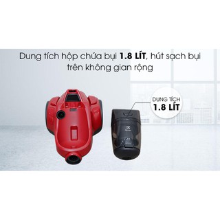 Máy hút bụi Electrolux EC41-6CR 2000W, Công suất hoạt động:2000 W, Dung tích chứa bụi:1.8 lít, Dây điện tự thu gọn
