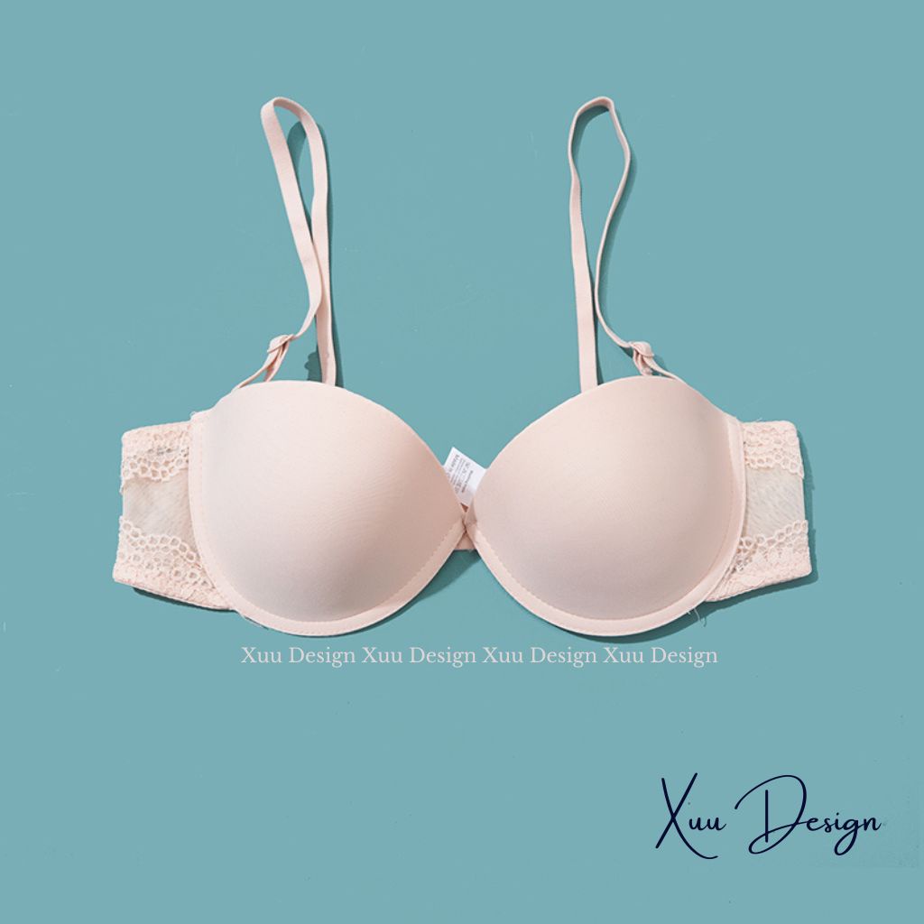 Áo lót cúp ngực đệm hình sao Wexuu Design vải su đúc phối ren có gọng chống tụt nâng ngực - AV53