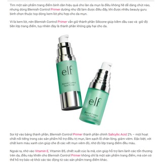 SẴN-Kem lót kiềm dầu E.L.F Blemish Control Primer