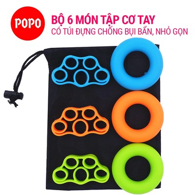 Bộ bóp tập 6 món tập cơ tay YGW27 silicone cao cấp, độ bền cao giúp tập luyện hiệu quả hơn POPO