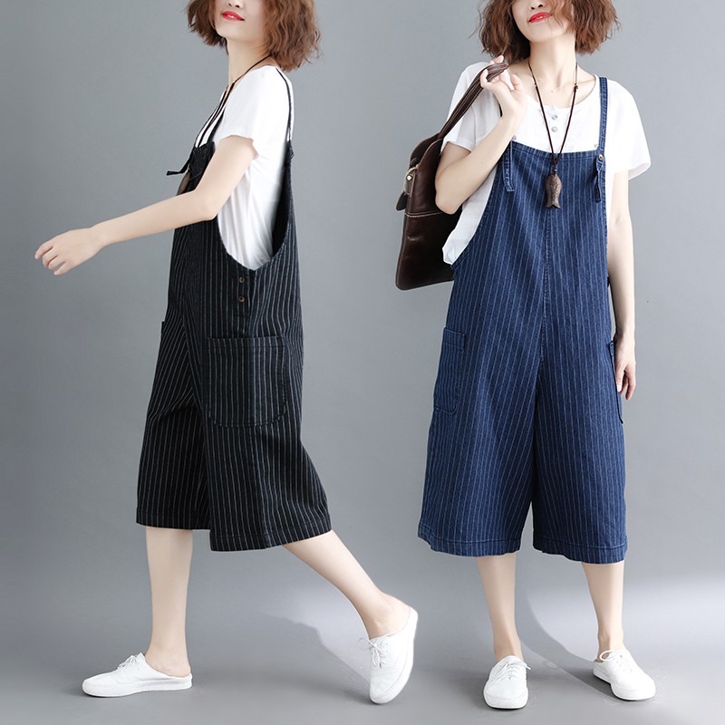 [ORDER] Yếm denim kẻ sọc bigsize (fit đến 80kg) | BigBuy360 - bigbuy360.vn