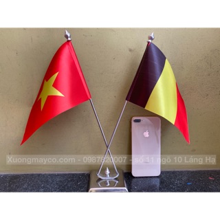 Cờ để bàn Việt Nam - Bỉ đế đôi inox
