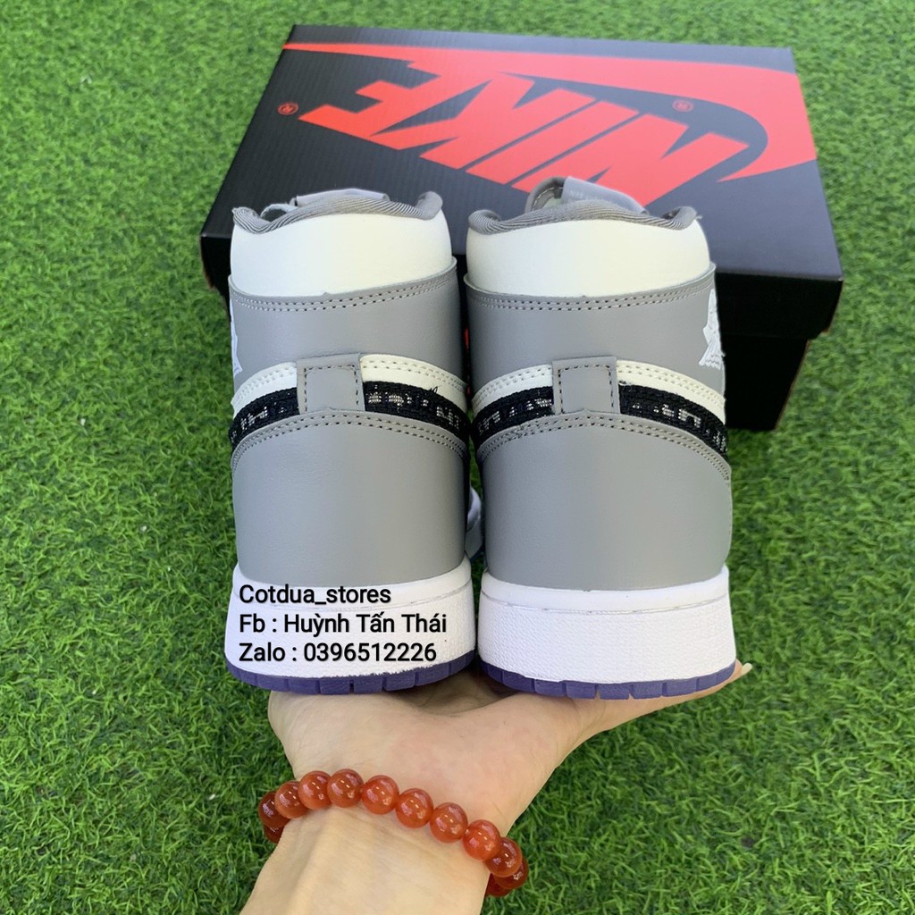 Giầy n,ike jordan cổ cao xám x d.ior chuẩn 1:1 chất lượng (full phụ kiện + free ship) | BigBuy360 - bigbuy360.vn