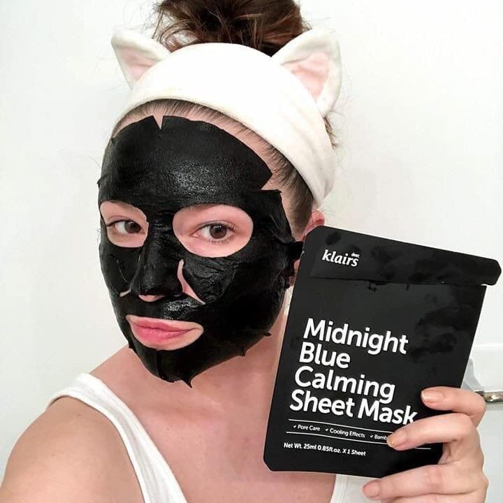 Mặt nạ cấp ẩm phục hồi da Dear Klairs Midnight Blue Calming Sheet Mask 25ml