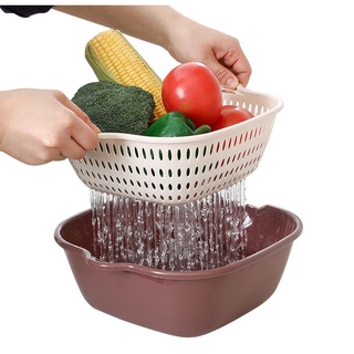 Combo rổ 6 món rổ nhựa 3 rổ và 3 chậu ráo nước, hàng chất lượng cao siêu bền