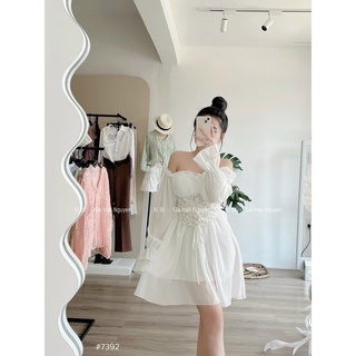 ĐẦM BẸT VAI HOA EO ĐAN DÂY (KÈM VIDEO HÌNH THẬT)