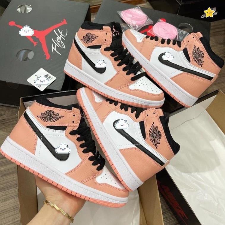 Giày thể thao nữ air Jordan 1 Hồng Đen cổ cao cổ thấp cá tính hot nhất 2021 Full Box | BigBuy360 - bigbuy360.vn