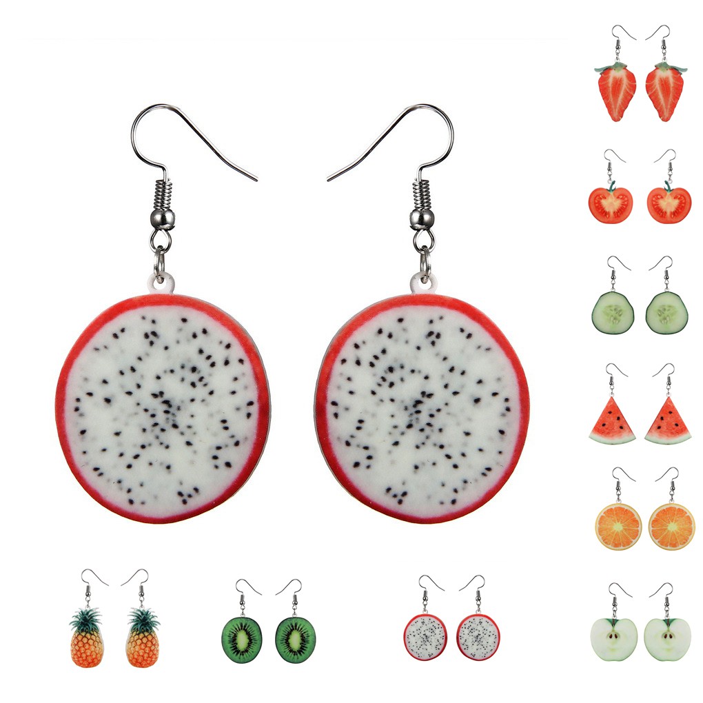 Đôi hoa tai kiểu trái cây phong cách Hàn Quốc xinh xắn cho nữ