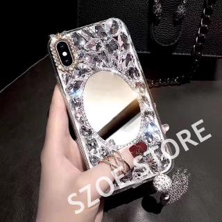 Bling Rhinestone Mirror Pendant Phone Case OPPO F11 F11pro A3s F9 F7 F5 F3 F1s A7 A5s A57 A39 A37