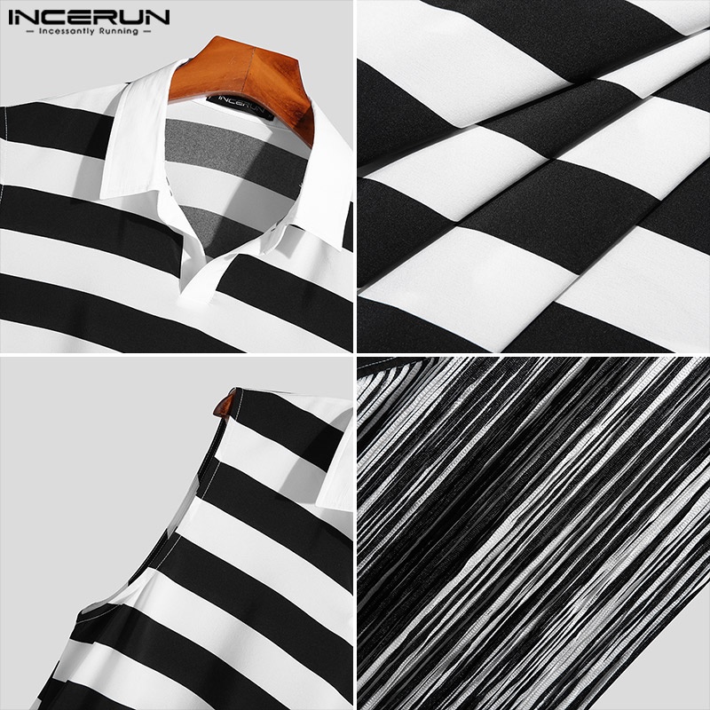 Incerun Áo Sơ Mi Không Tay Viền Tua Rua Kiểu Cách Thường Ngày Cho Nam Dự Tiệc