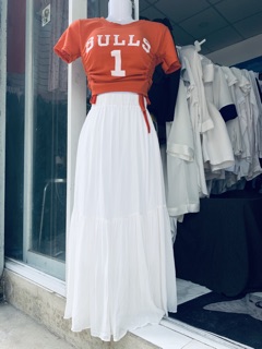 Sét áo croptop và chân váy dài
