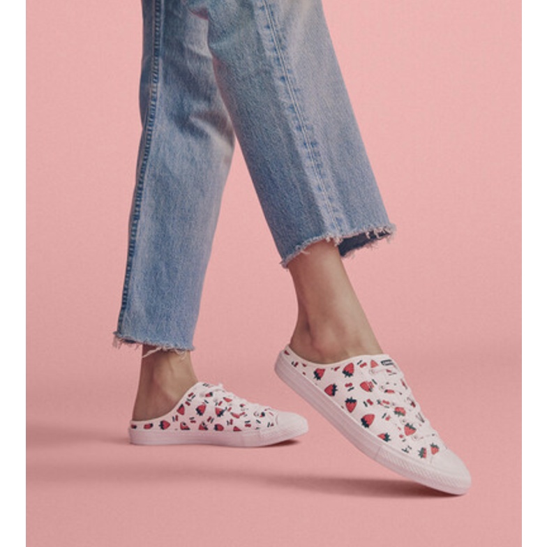 GIÀY CONVERSE: ĐẠP GÓT, QUẢ DÂU, Chuck Taylor All Star Dainty Mule Slip 'Fruit Pack - Strawberry'