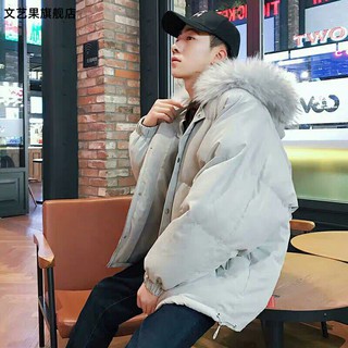 [ SẴN ] Áo khoác béo nam mũ lông ( ORDER 8-10NG )