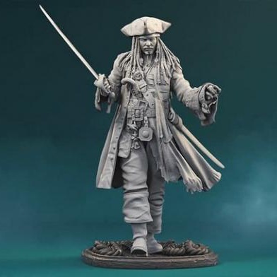 Mô Hình Jack Sparrow Pirates Of The Caribbean Bằng Chất Liệu Nhựa Resin - Cao 18 cm