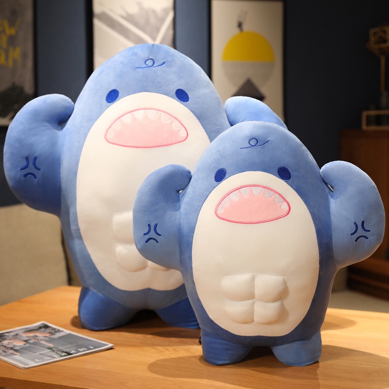 Đồ chơi nhồi bông Hình Cá Mập Phong Cách Nhật Bản Vui Nhộn Trang Trí Nhà Cửa