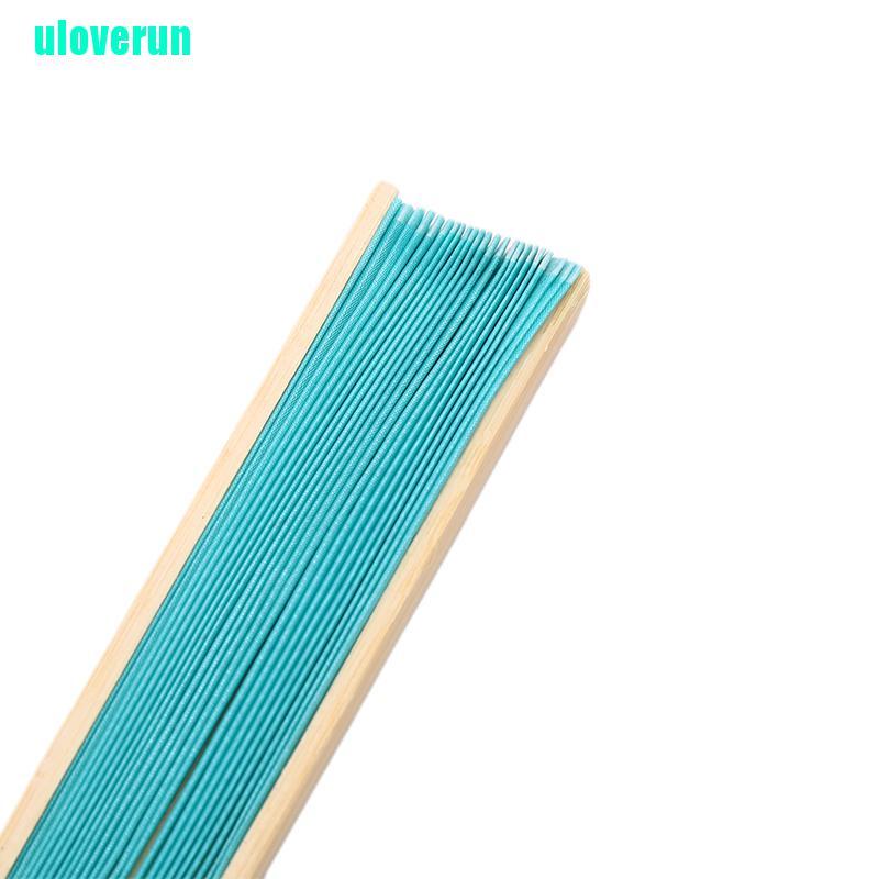 Quạt Xếp Cầm Tay Bằng Tre Lụa In Họa Tiết Kiểu Trung Hoa Cổ Điển