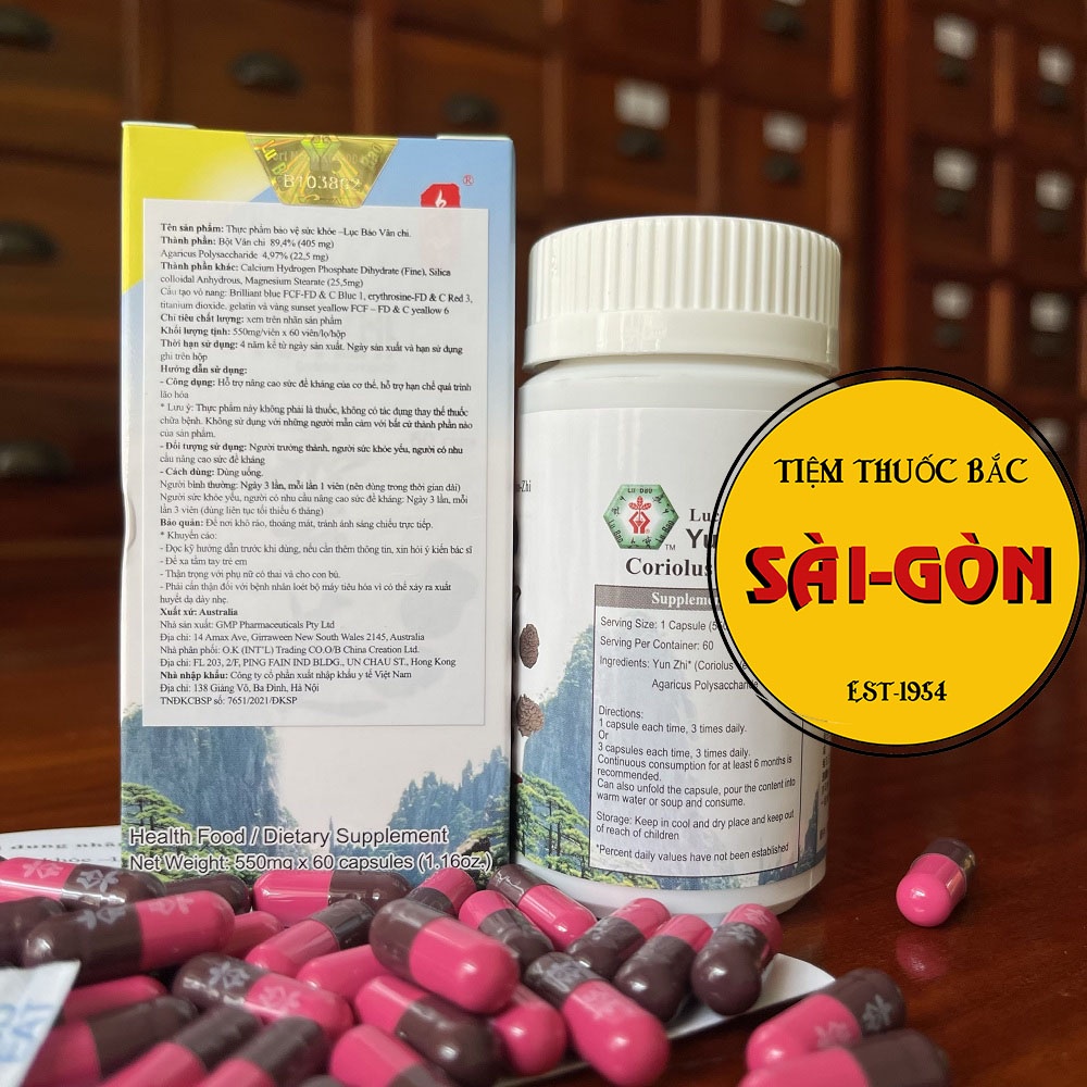 Lục Bảo Vân Chi Hongkong Hộp 60 viên