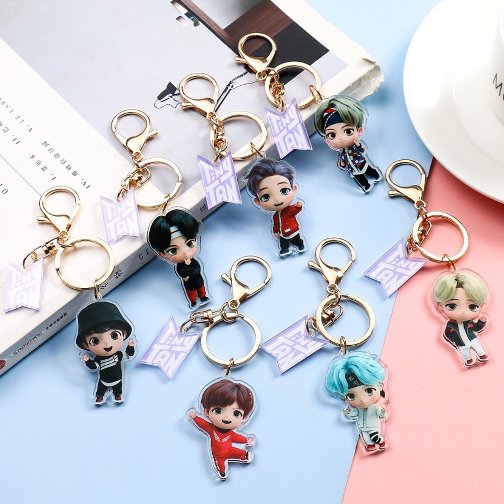Móc Khóa Acrylic Họa Tiết Hoạt Hình Bt21 Dễ Thương