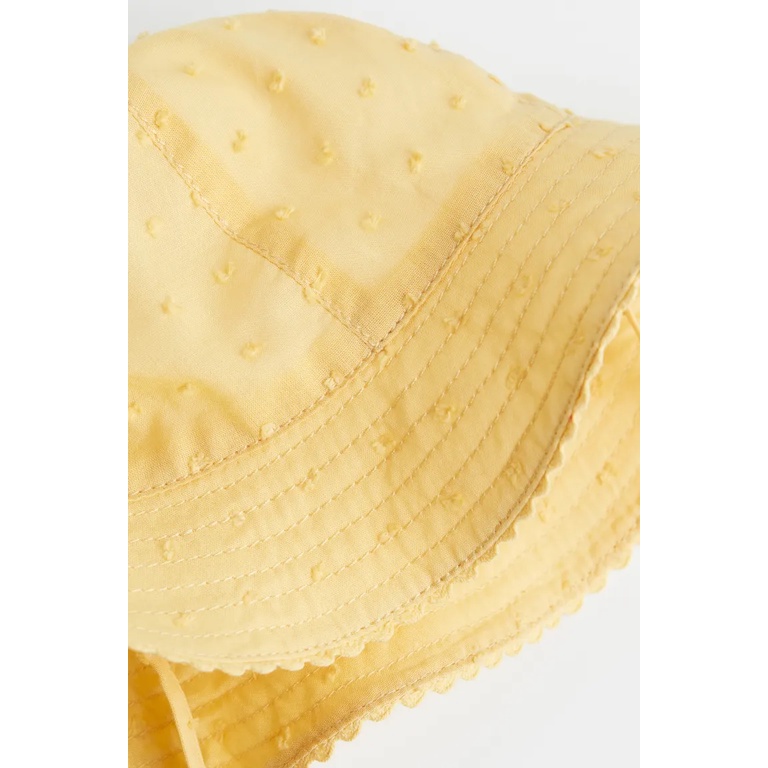 Mũ vải có vành, có dây buộc, màu vàng, Hờ mờ US săn SALE