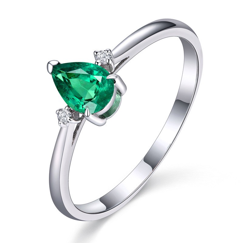 Nhẫn Đeo Tay Kim Loại Đính Ngọc Lục Bảo Giả Thanh Lịch Cho Nữ