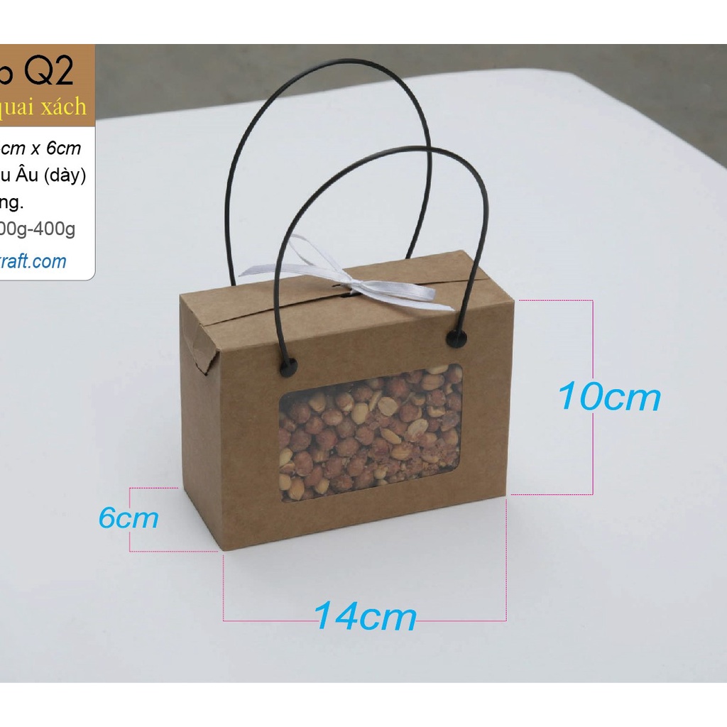 10 cái - Hộp giấy kraft đựng quà tặng thực phẩm trái cây đựng được 10 set yến baby = Mã Q2