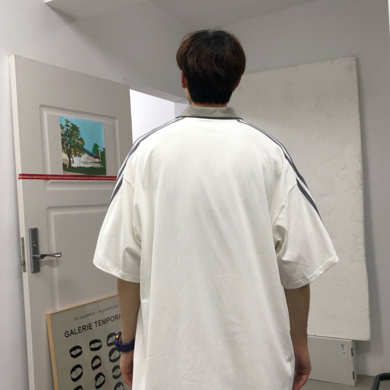 Áo Thun Polo Ngắn Tay Dáng Rộng Họa Tiết Kẻ Sọc Đơn Giản Thời Trang Mùa Hè Cho Nam