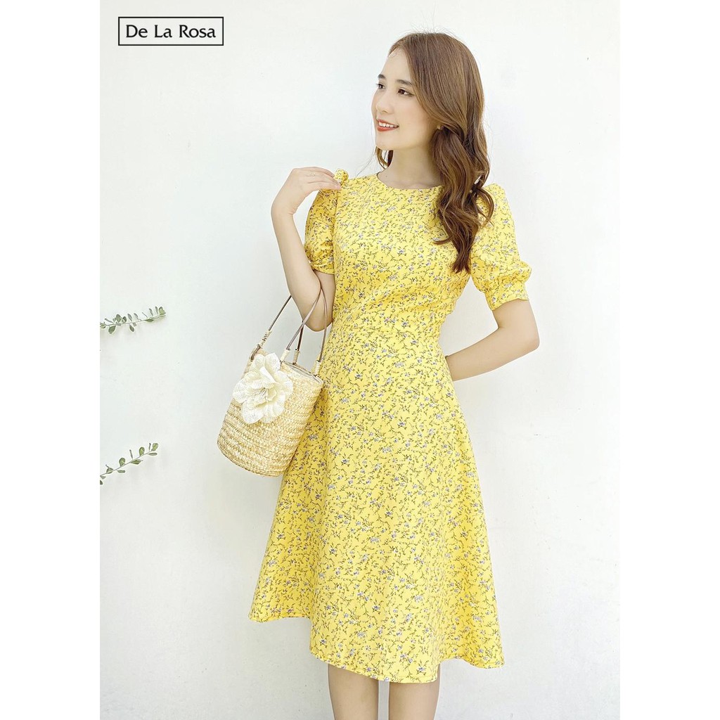 Đầm váy hoa nhí trắng thiết kế dáng xèo dạo phố công sở - De La Rosa | BigBuy360 - bigbuy360.vn