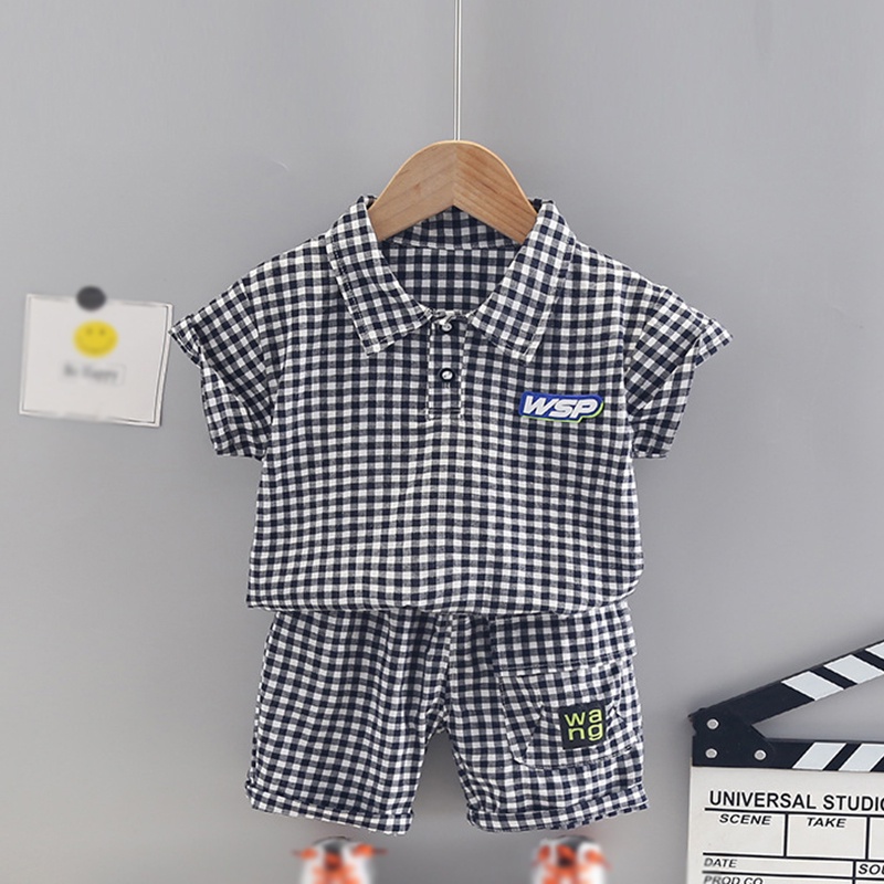 Set Áo Sơ Mi Ngắn Tay Và Quần Short Thời Trang Mùa Hè Cho Bé Trai