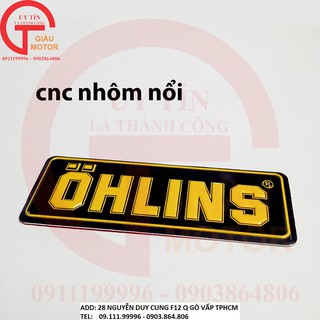 TEM NHÔM CHỮ OHLINS DÁN CHÂN PHUỘC ,PÔ .....BỀN ĐẸP ,TẶNG KÈM MIẾNG TEM DECAL DÁN XE.
